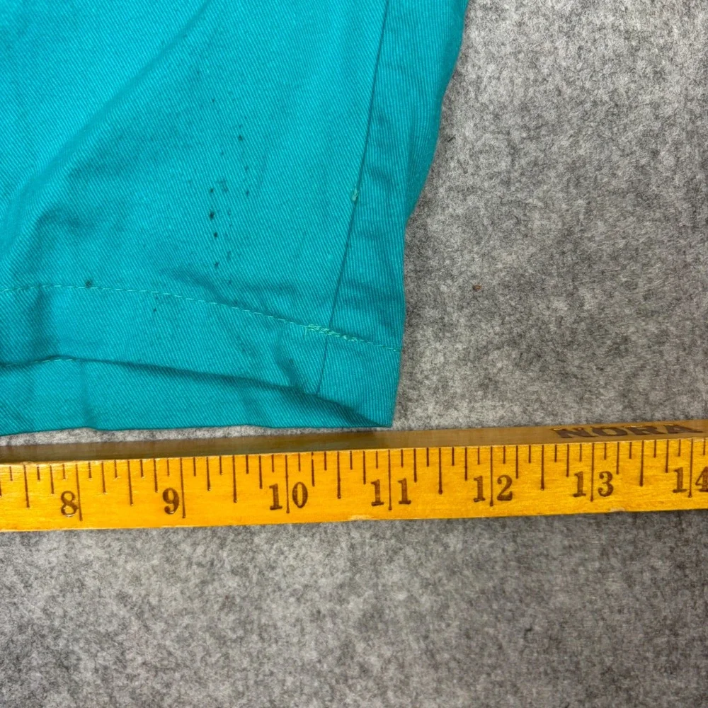 Vintage Gotcha Mens Teal Turquoise Cotton Twill Surf Shorts Size 30 90s Surfwear